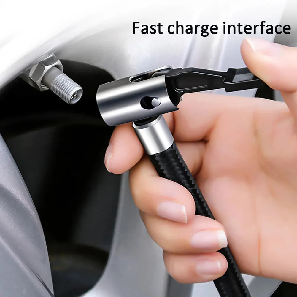 12V Car Tire Pump with Pressure Gauge Heavy Duty Tire Inflator Heavy Duty Deluxe Portable Metal Air Compressor Car Tyre Inflator
