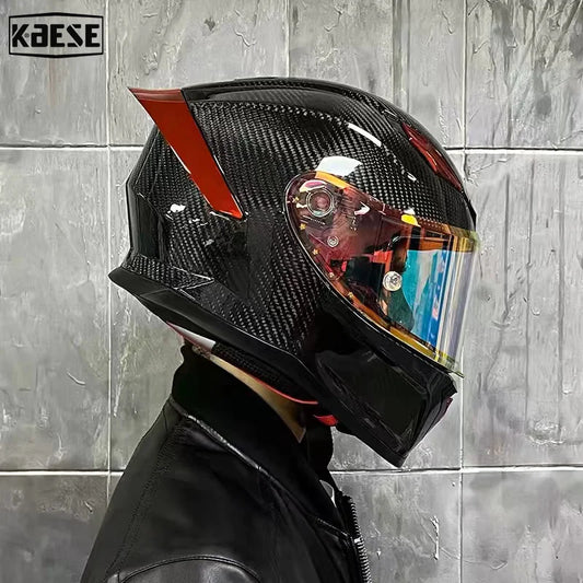All-New Carbon Hybrid Retro High Quality Full Face Motorcycle Helmet Anti-Fog Visor Stabile Zero Glare Reduce Pressure Points