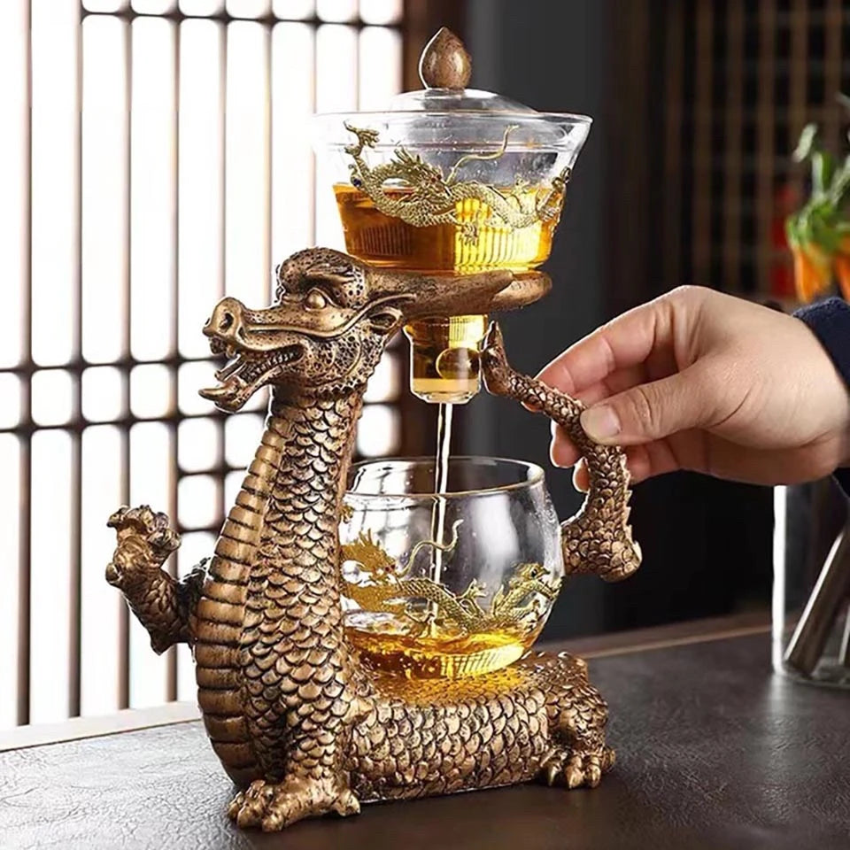 New Creative Dargon Teapot Full Automatic Glass Tea Set Pu'er Oolong Magnetic Suction Cup Teapot