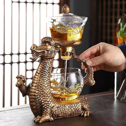 New Creative Dargon Teapot Full Automatic Glass Tea Set Pu'er Oolong Magnetic Suction Cup Teapot