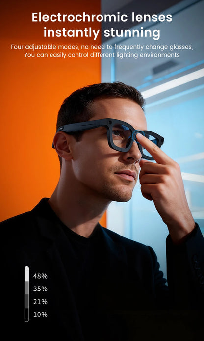 E02C Smart Glasses HD Photo Video Record OpenAI Real-time Translation Touch Photochromic Lenses Bluetooth Call Music Glasses