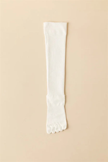 New Women Knee High Toe Socks Soft Lady Girls Breathable Comfortable Solid Color Cute Long Sock For Women