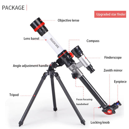 20X 30X 40X Astronomical Telescope Portable Travel Telescope Monocular HD Moon Space Planet Observation for Children Gifts
