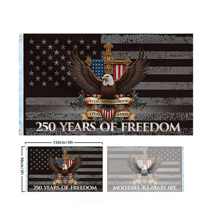 250 Years Commemorative Flag Usa Patriotic Banner Indoor Outdoor Flag Patriotic American 250th Anniversary Flag For Wall90x150CM