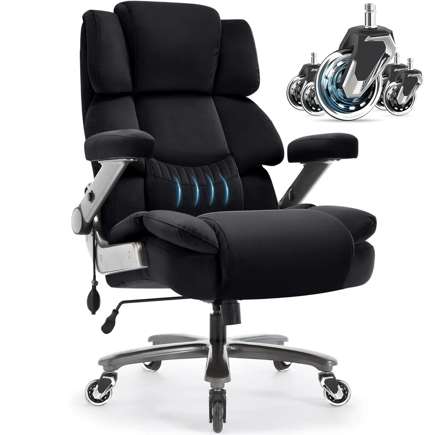 700lbs Big and Tall Office Chair-Large Computer Chair with Adjustable Lumbar Support 3D Flip Arms Plus Size Wheels,, Customized
