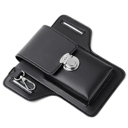 2024 Fashion New Men's Belt Leather Case Vertical Multifunctional Portable Phone Waistpack Card Bag Can Be Keyed Pu Leather Gift
