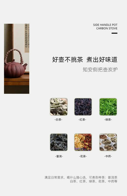 Antique Dunhuang Charcoal Tea Fire Stove Japanese Coarse Pottery Cooking Teapot Water Boiling Pottery Kettle Fire Warmer Wine