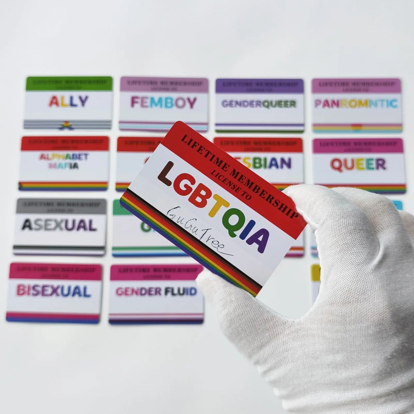 Writable LGBTQIA Identity Card LGBT Pride Cards Lifetime Membership Card perfect rainbow community gift