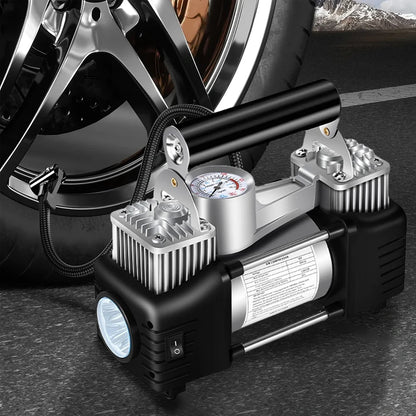 12V Portable Dual Cylinder Air Pump Heavy Duty Car Truck Air Compressor 150PSI Car Digital Tyre Inflator Tyre Inflatable Pump