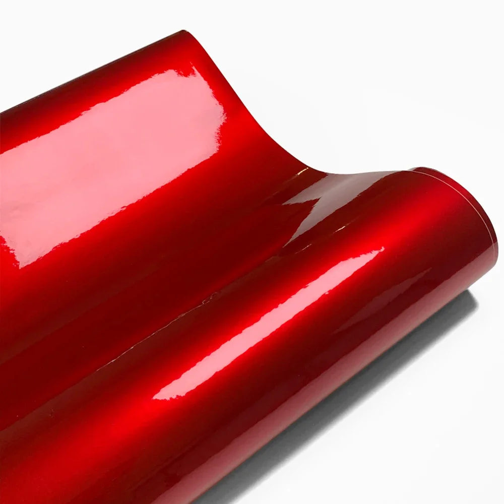 Red Series Wrap Vinyl Car Wrapping Film Bubble-free Vehicle Decoration PET Waterproof External Car Stickers Carbon Fiber Glossy