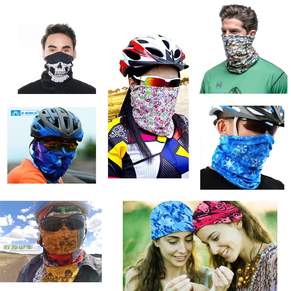 Motorcycling Running Outdoor Sports Face Bandanas Men Neck Warm Gaiter Women Headscarf UV Protection Seamless Tube Face Shield