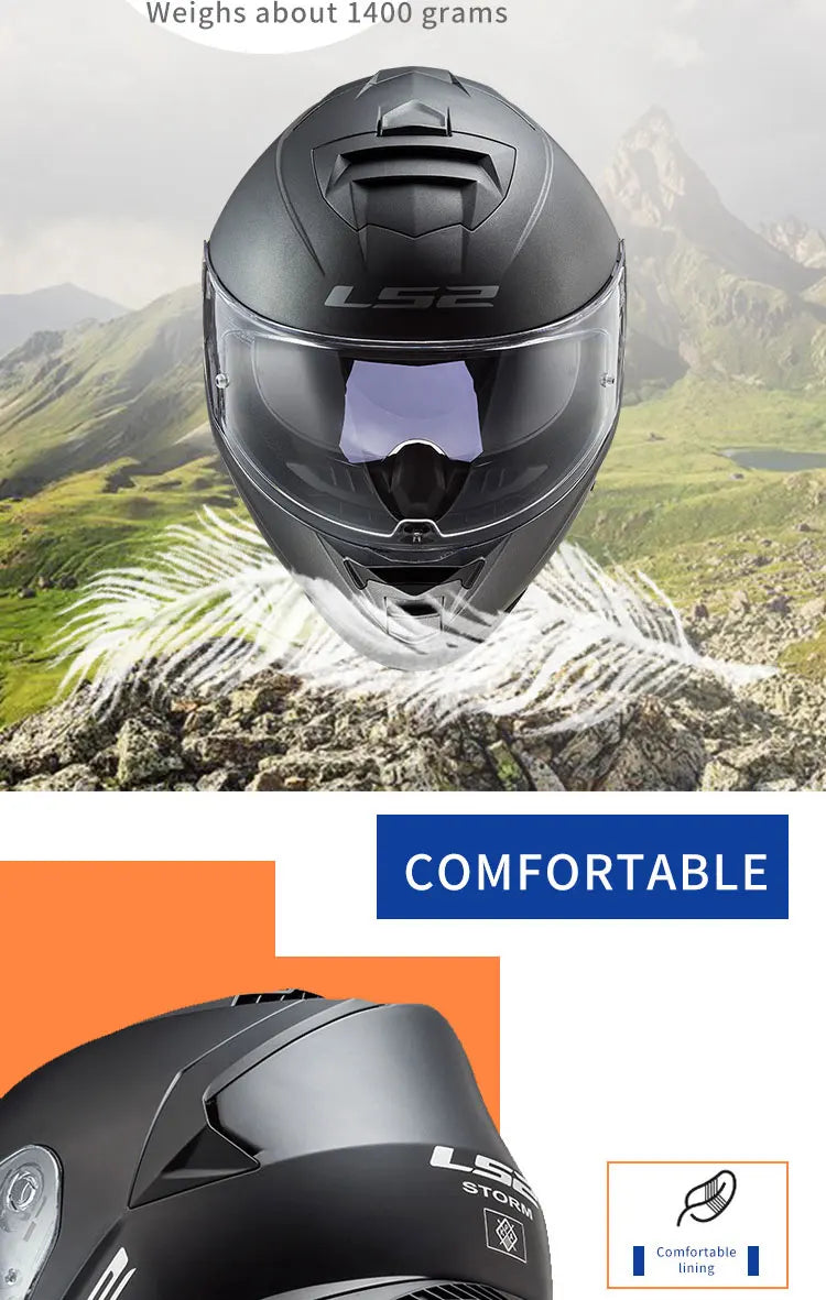 Capacete LS2 STORM Motorcycle Helmet ls2 ff800 full face helmets casque moto casco ECE Certification
