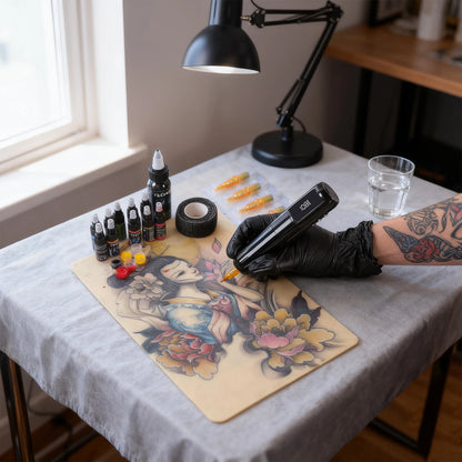 YILONG Wireless Tattoo Machine Or CompleteTattoo Pen Gun Kit With 1600MAH Power and LED Screen Rotary Tattoo Machine Pen Set