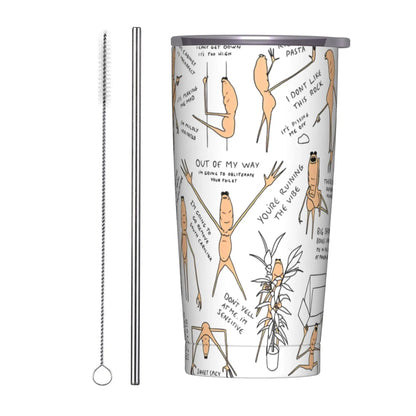 Marcus The Worm Christmas Meme  Tumbler With Straw  Stainless Steel Travel Mugs Double Wall Vacuum Insulated