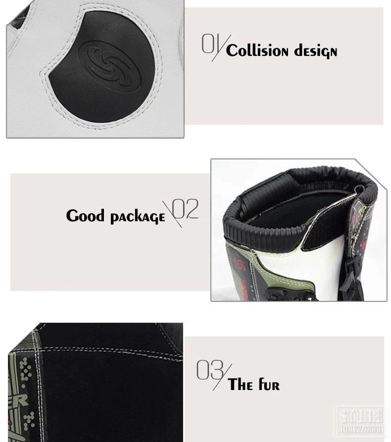Motorcycle Boots Men Waterproof PU Boots Anti-drap Moto Boots Motocross Motorcycle Shoes Protection Motorcycle Long Thigh Boots