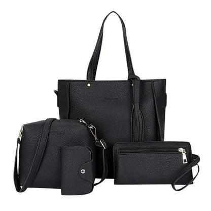4Pcs/set Crossbody Bags Women Bag Set Pattern Leather Shoulder Bags Purse Ladies PU Crossbody Bag