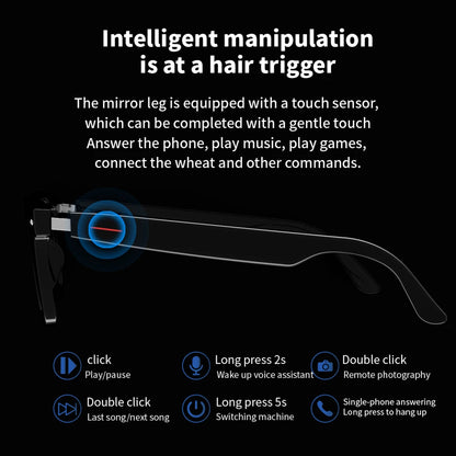 4K Smart AI Glasses 8MP Camera Recording Videos Photo Recognition Answer Translation BT Call Voice Assistant Control Smart Glass