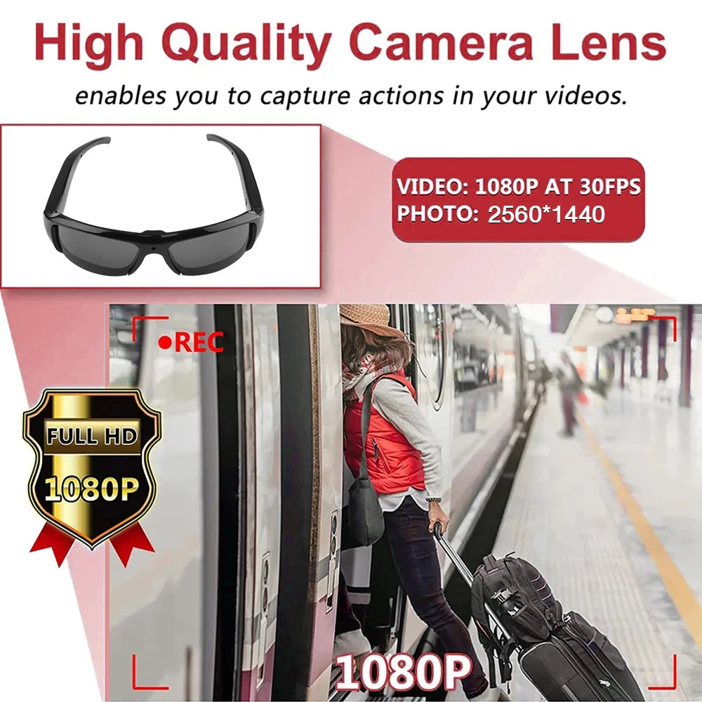 HD 1080P Mini Glasses Camera Video Recorder Wearable Sunglasses Camera Portable Outdoor Sports DV DVR Surveillance Camcorder