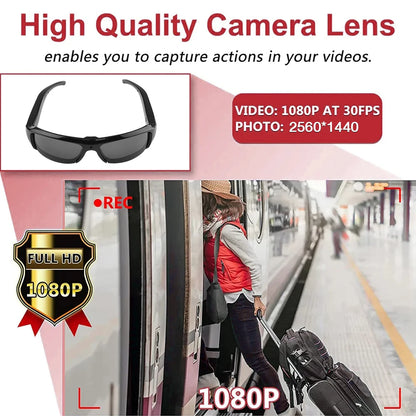 HD 1080P Mini Glasses Camera Video Recorder Wearable Sunglasses Camera Portable Outdoor Sports DV DVR Surveillance Camcorder