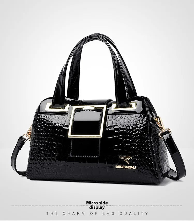 Women's Bag New Style Middle-aged Women's Bag Simple Trendy Single Shoulder Crossbody Bag Fashionable Elegant Handheld Mom Bag