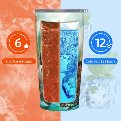 Moana and Pua Cartoon Movie Insulated Tumbler with Straws Stainless Steel Coffee Mugs Double Wall Car Bottle Cups 20oz