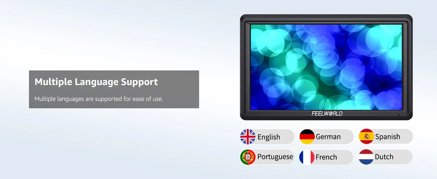 FEELWORLD S55 V3 6 inch Camera DSLR Field Monitor Video Assist IPS 1920x1152 4K HDMI DC Out With 3D LUT