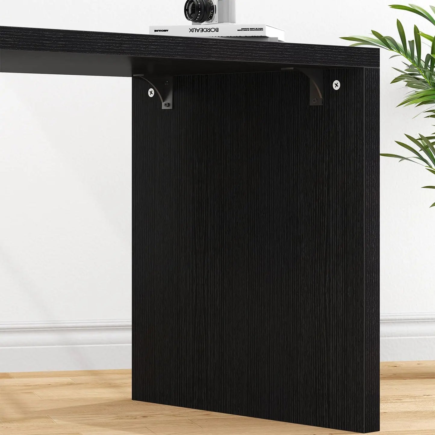 Black L Shaped Computer Desk with Drawers, L Shaped Home Office Desk with Storage Cabinet Shelves, Reversible, Customized