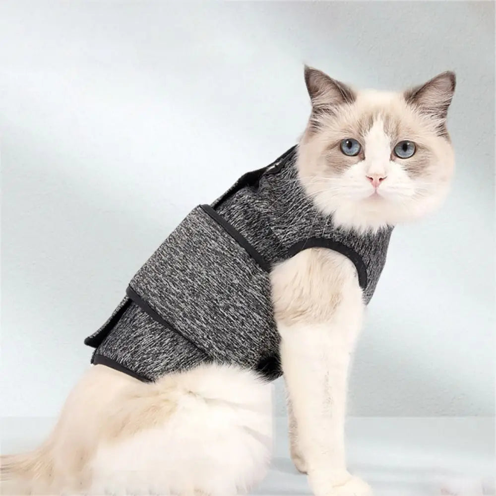 Adjustable Cat Calming Vest Soft Elastic Cat Anxiety Jacket Breathable Cat Recovery Clothes Anti Anxiety Pet Coat Prevent Fright