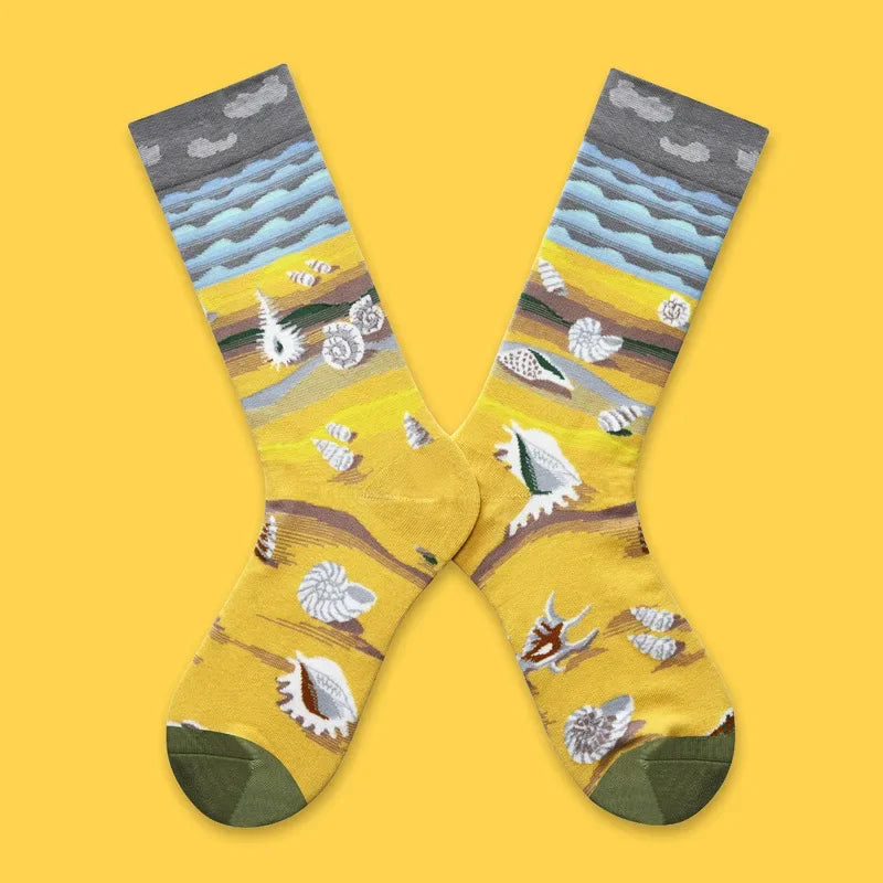 2024 Autumn and winter new socks female French plant series in high tide women's socks  designer socks