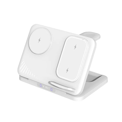 4 in 1 Dual Phone Wireless Charger Stand Magnetic Fast Charging For iPhone 17~12 Samsung S25 Xiaomi Airpods Pro Apple Watch 11~2
