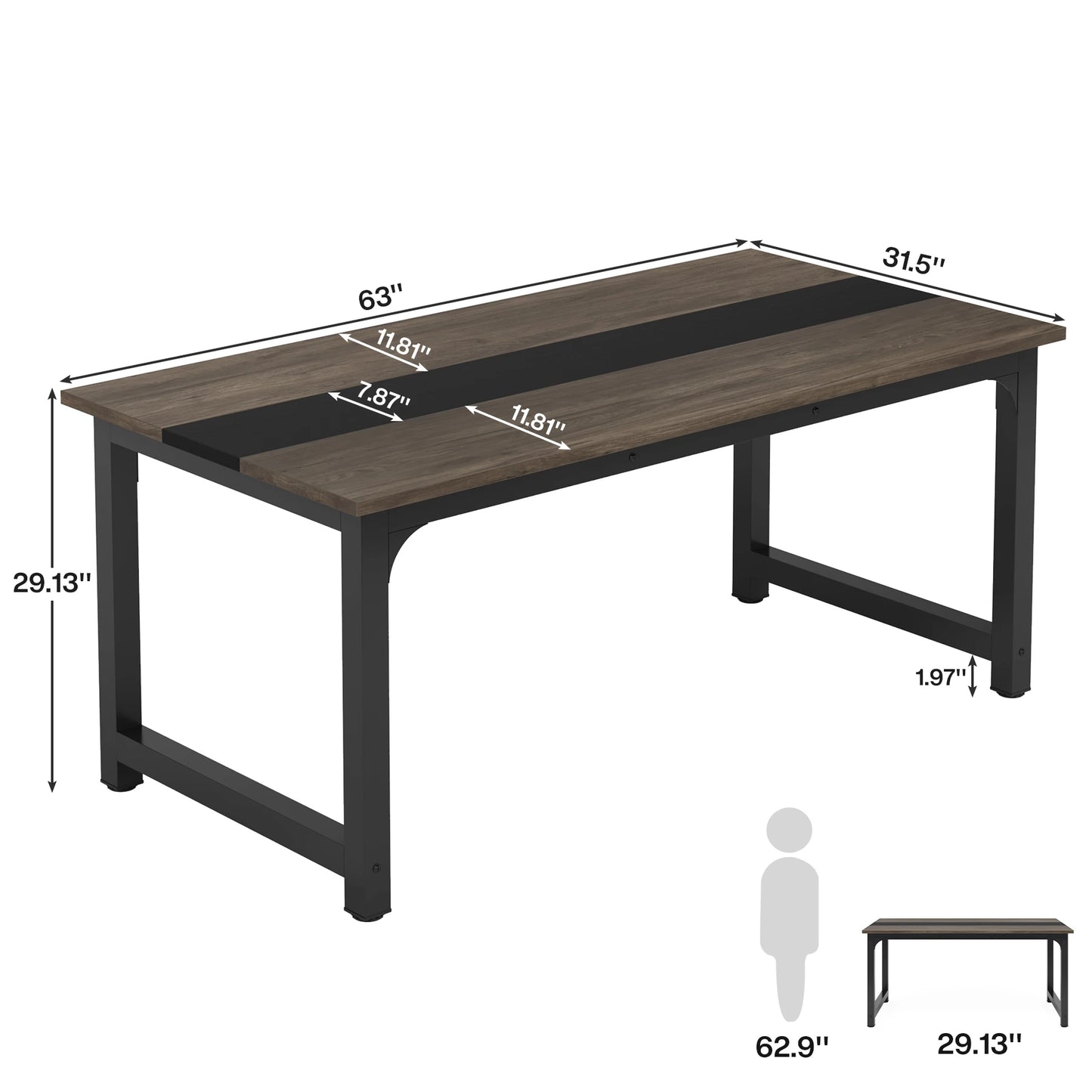 Tribesigns Large Office Desk Computer Table Study Writing Desk Workstation for Home Office Modern Computer Desk