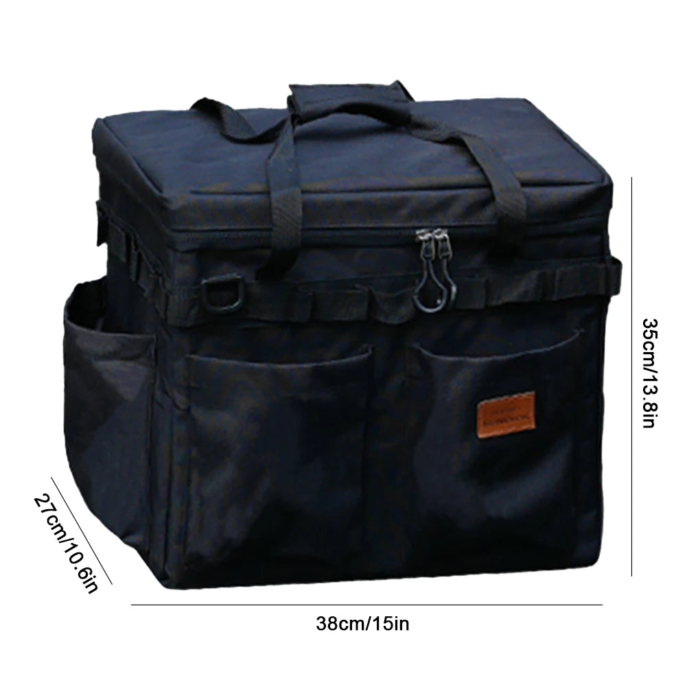 Camping Storage Bag Multifunctional Camping Cooking Utensil Organizer Large Capacity Waterproof Utility Camping Supplies