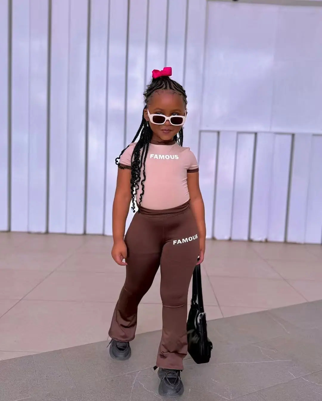 Summer Kid's Girls' Print Casual Sweatshirt Flared Pants Set Children Short sleeved+flared pants Outdoor Outfits For 2 3 4 5 6 7