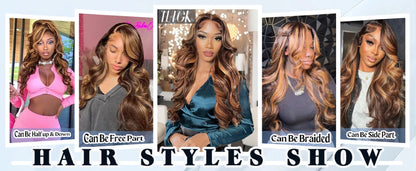 180 200 Density Remy Human Hair Body Wave Wigs P4/27 Highlight Colored 13x4 13x6 HD TranspatentLace Frontal 18-46 Inch Remy Hair