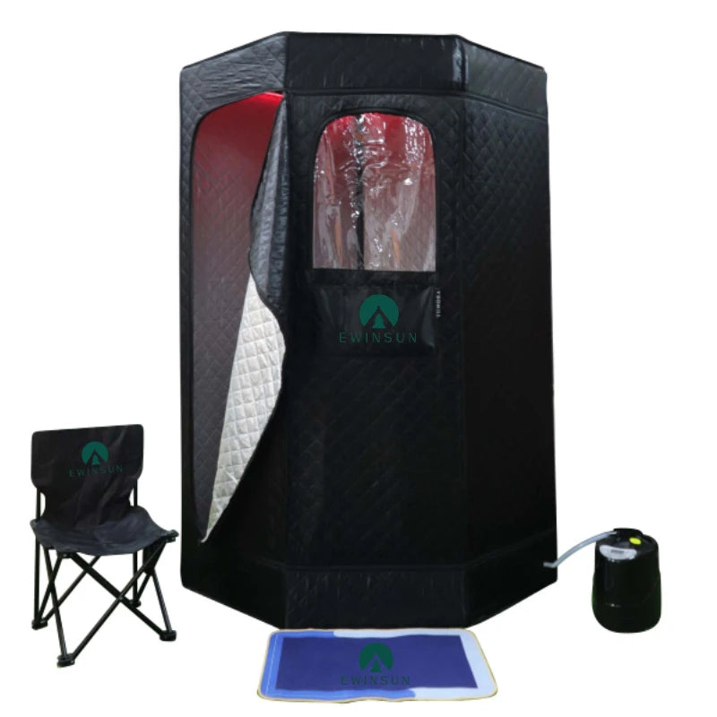 Ultimate Recovery Portable Spa Sauna Pod Red Light Steam Sauna Tent With Steamer Floor Mat Accessories