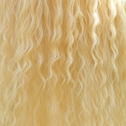 PARK YUN Extra Long Blonde Cosplay Wigs With Bangs Loose Long Curly Blonde Lolita Wig Synthetic Heat Resistant  Wig 44 Inch