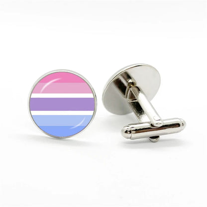 LGBT Rainbow Pride Cufflinks Man High Quality Jewelry Accessories Gay Pride Rainbow Flag Photo Suit Shirt Cuff Links Gift