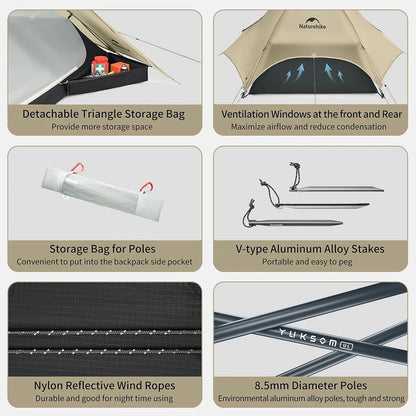 Naturehike Star River UL Camping Tent 2 People Tent 15D Nylon Ultralight Hiking Double Layer Backpacking Travel Tent 3 Seasons