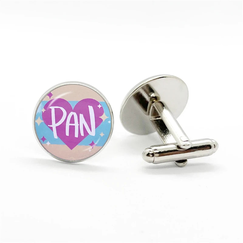 LGBT Rainbow Pride Cufflinks Man High Quality Jewelry Accessories Gay Pride Rainbow Flag Photo Suit Shirt Cuff Links Gift
