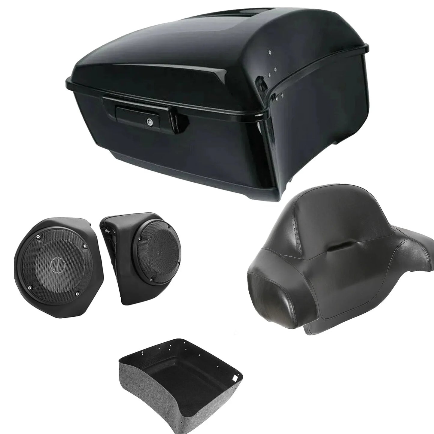 Top Case Moto Tail Bag King Tour Pak Pack Trunk With Turn Signal Led Rack for Harley CVO Road King Street Ultra Glide 2014-Later