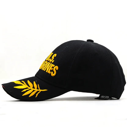 U.S.Marines Baseball Cap Men USA Army Cap Military Cool Black Cap Hat for Outdoor Adjustable Navy Seal Baseball Cap