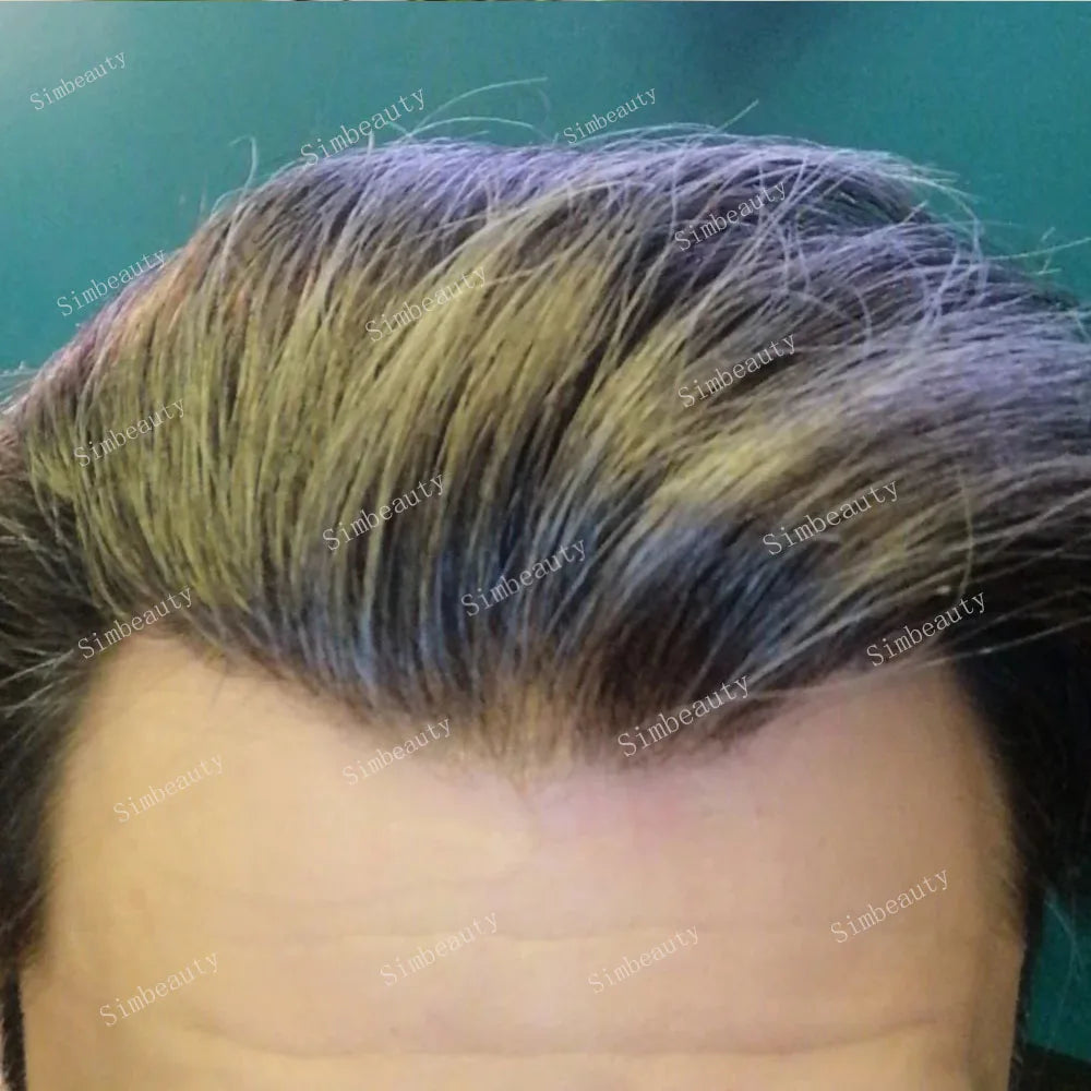Super Micro Skin Grey 1B65 1B40 Human Hair Toupee Natural Hairline Hair Loss Solution Durable Black White Prosthes Replacement S