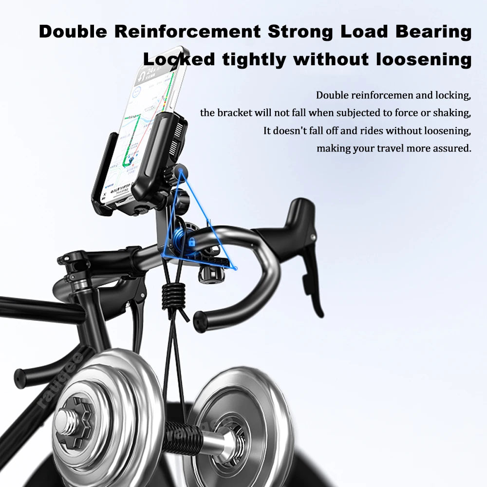 Motorcycle Cooling Phone Holder Mobile Phone Bracket 360° Rotation Shock-Resistant Navigation Cycling Cooling Stand Holder