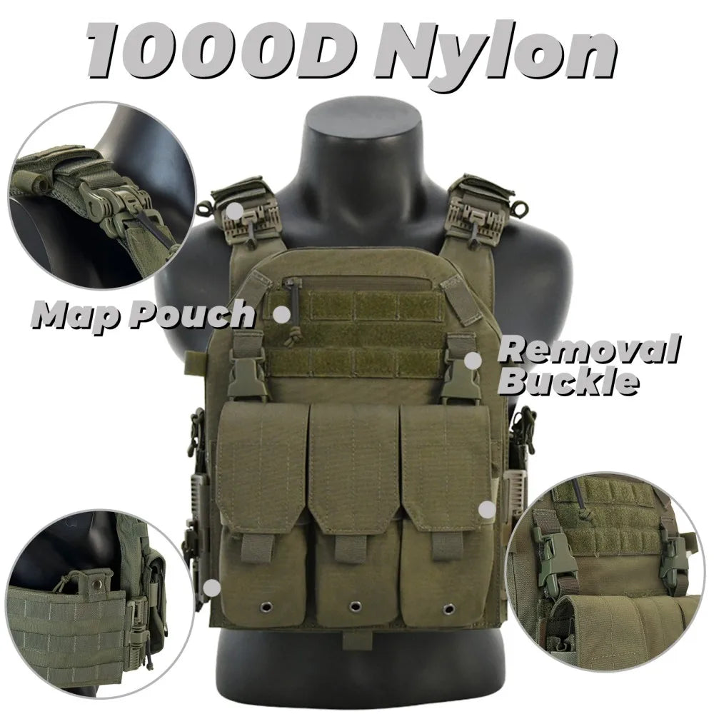 EMERSONGEARS 1000D Nylon Fabric Quick Releaseable  6094 tactical vest with Triple magazine pouch 094K style  Tactical vest