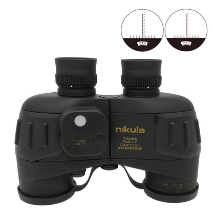 Waterproof Binoculars Nikula 7x50 Telescope High Powerful Rangefinder Long Range With Digital Compass Hiking Hunting Equiment