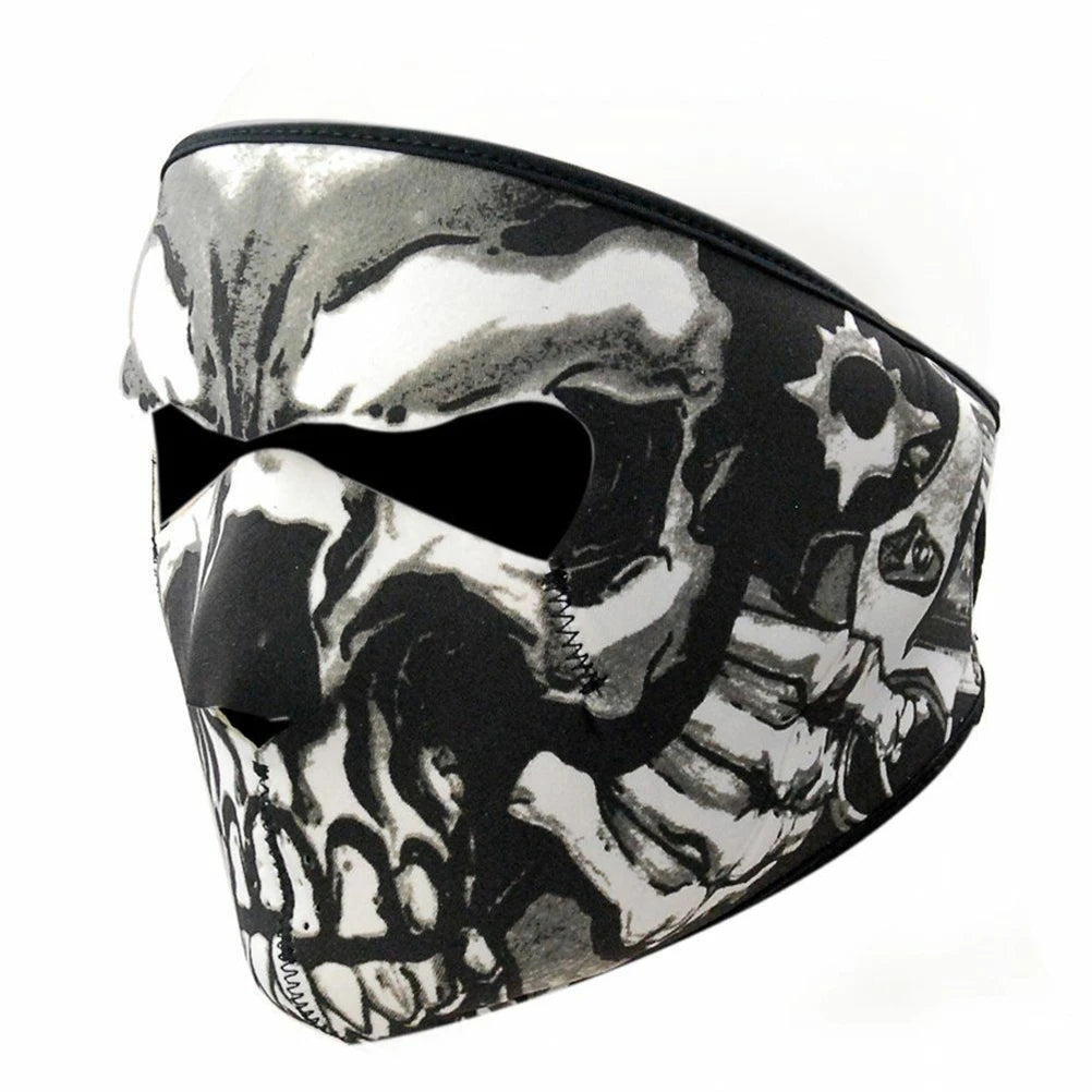 Motorcycle Cycling Full Face Mask Motorcycle Cycling Full Face Mask Skeleton Head SBR Full Face Mask for Cycling Fishing Hiking