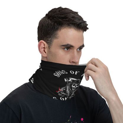 Custom 1 Percenter Essential Sons Bandana Neck Gaiter for Ski Camping Men Women Wrap Scarf TV Show Anarchy Headband Warmer