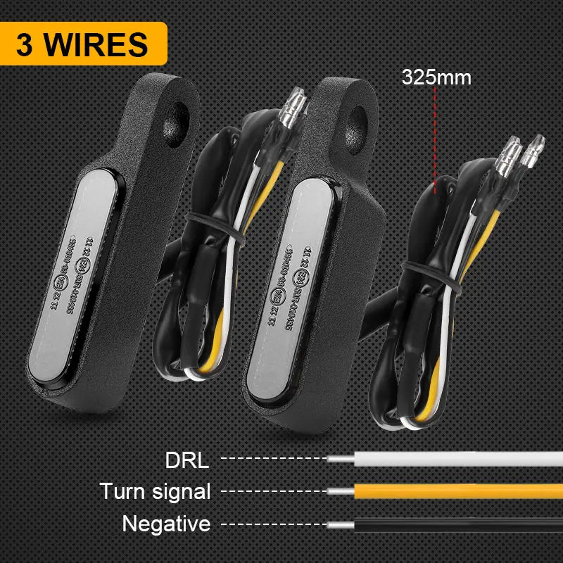 Motorcycle Mini LED Turn signals Handlebar Blinker Indicators Amber Flowing water signal lamp white DRL clignotant moto 12V