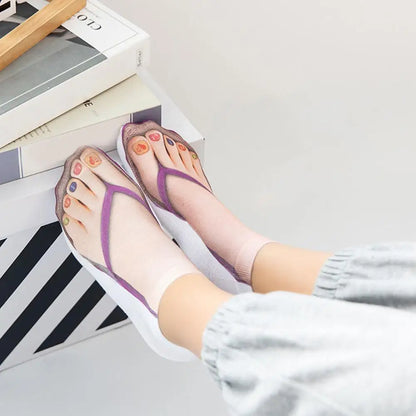 1 Pair 3D Printing Pattern Flip Flop Socks Funny Socks for Women Flip-flop Ankle Socks Low Cut Floor Socks Hosiery Novelty Gifts
