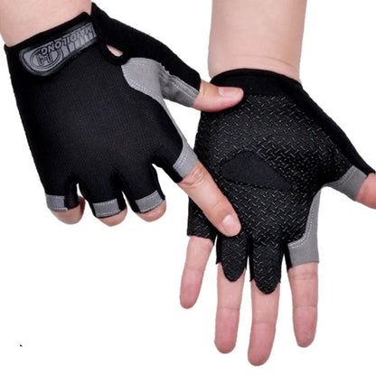 Men Women Gym Gloves Weightlifting Fitness Training Non Slip Palm Protector Breathable Fingerless Bike Bicycle Cycling Gloves